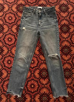 Джинси zara straight блакитні, розмір 28