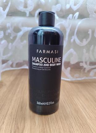 Мужской шампунь и гель для душа 2 в 1 masculine, 360 мл