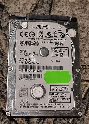 70% hdd 2.5 320 гб hitachi 5400 45.7/49.9 жорсткий диск hts545032a7e380 хітачі 7mm slim 7 мм слім