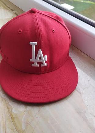 Бейсболка new era 59fifty los angeles dodgers червона вовняна