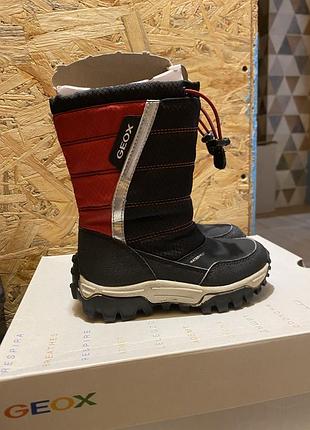 Зимові черевики geox для дітей чорно-червоні