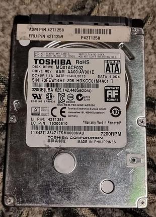 100% hdd 2.5 320 гб toshiba 7200 99.1/100 жорсткий диск mq01acf032 удари 7mm slim 7 мм слім