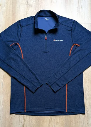 Термокофта montane dart zip neck треккинговая, синяя, m