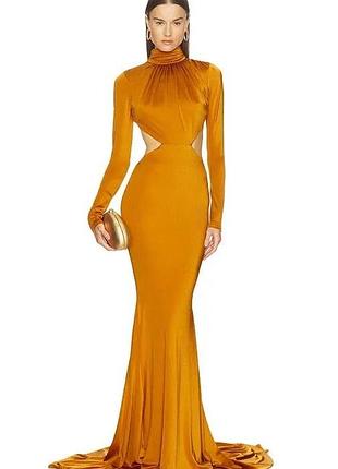 Сукня вечірня бронзова максі michael costello x revolve salima gown