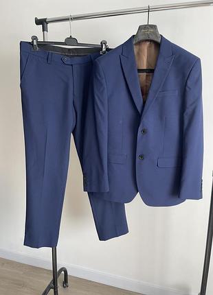 Чоловічий класичний синій костюм-двійка next tailoring (піджак + брюки)