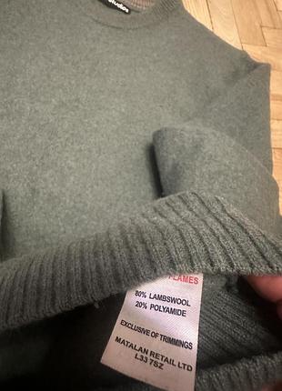 Светр acne studios вовняний сіро-зелений 5