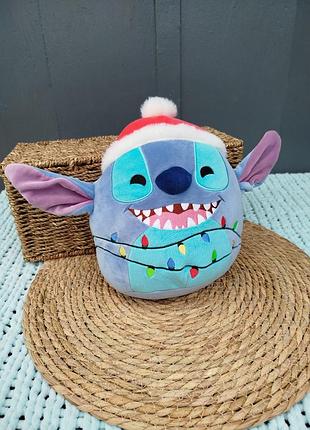 М'яка іграшка-подушка squishmallows disney стіч новорічна
