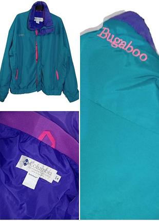 Мужская винтажная куртка бомбер columbia bugaboo radial sleeve р. xl-2xl бирюзовая y2k ретро оверсайз