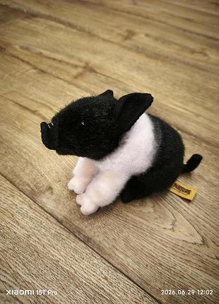 Living nature hampshire black &amp; pink piglet piggy мягкая игрушка поросенка