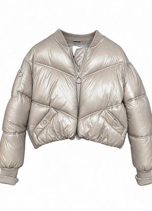 Куртка жіноча river island бомбер укорочена бежева