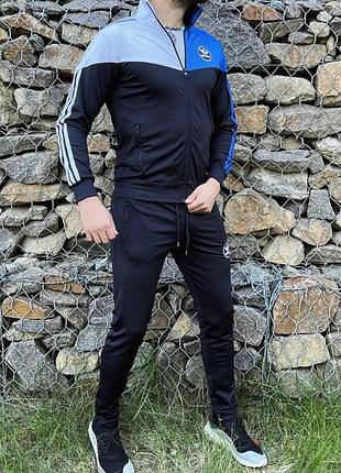 Мужской костюм спортивный adidas черный s-xxl