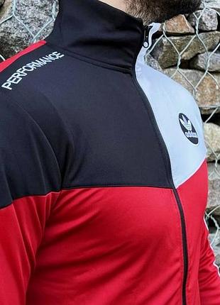 Мужской черно-красный костюм спортивный adidas s-xxl
