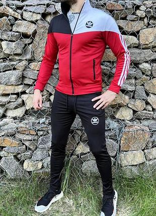 Спортивный костюм мужской adidas красно-черный s-xxl
