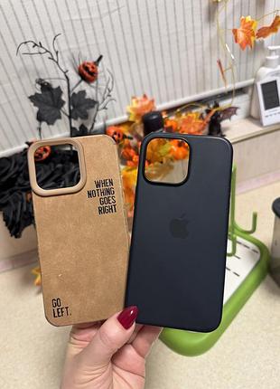 Чохли для iphone 15 pro max — 2 шт., чорний та світло-коричневий