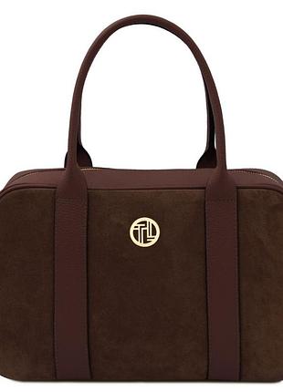 Жіноча шкіряна італійська сумка stephany tuscany tl142511, бордо кавовий