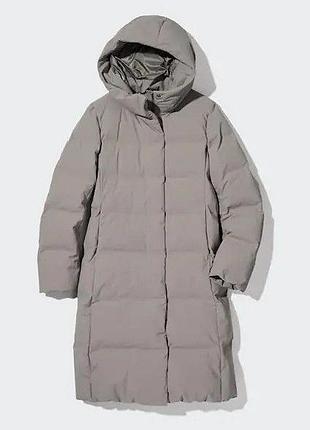 Зимове безшовне пухове пальто seamless uniqlo