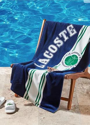 Бавовняний пляжний рушник lacoste з одним значком, 91 см x 183 см