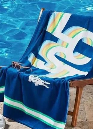 Бавовняний пляжний рушник lacoste lcst з грайливими літерами, 91 см x 183 см