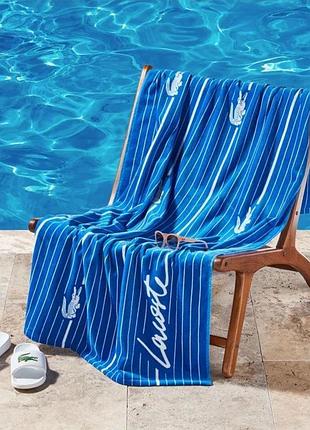 Бавовняний пляжний рушник lacoste з принтом крокодила, сорочка, 91 см x 183 см