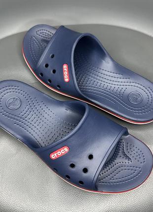 Нові шлопанці crocs crocband 2 slide dark blue оригінал тапочки чоловічі/жіночі унісекс