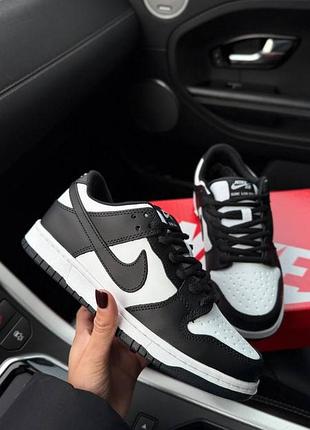 Nike dunk low white black (хутро) 2