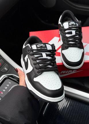 Nike dunk low white black (хутро) 3