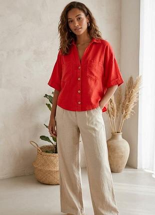 Сорочка zara, льон, розмір s