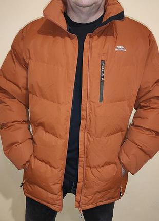 Стильная мужская стеганая куртка trespass blustery padded jacket в оранжевом цвете (burnt orange).хл-2хл