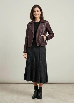 Laura ashley премиальный британский бренд трикотажная вязаная плиссированная юбка с мерцающим эффектом люрекса