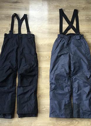 9-10 рок crane. mountain warehouse зимние лыжные брюки, полукомбинезон с флисовой спинкой. состояние новых, без следов носки не массивные, очень легки