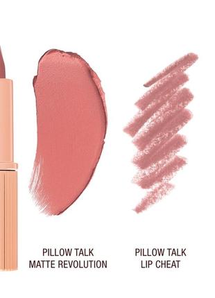 Набор charlotte tilbury pillow talk матовая помада 1.5 г и карандаш для губ lip cheat liner 0.82 фото