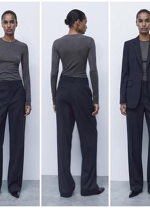 Жіночі класичні брюки зі стрілками з вовною zara