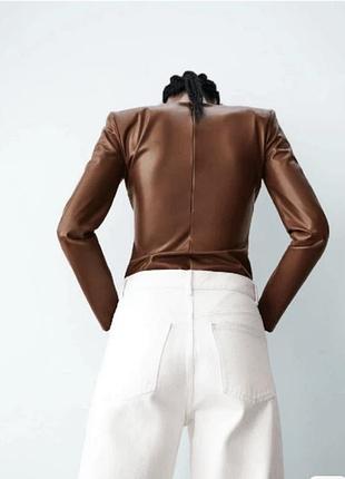 Боді з екошкіри zara 3