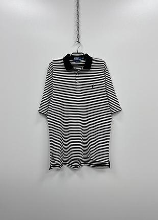 Поло чоловіче polo ralph lauren чорно-біле у смужку