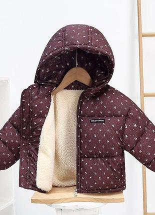 Куртка єврозима smilefashion для дівчинки колір коричневий