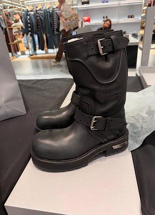 Чоботи balenciaga (оригінал) шкіряні чорні