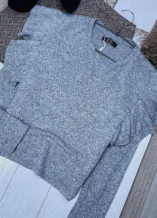 Новий в’язаний джемпер bershka m oversize тонкий джемпер м’який жіночий джемпер вільного прямого крою з крильцями