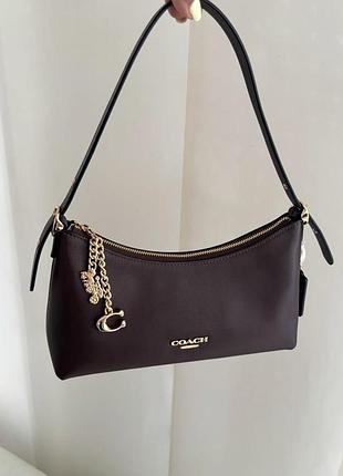 Сумка жіноча coach emilia shoulder bag шкіряна бордова