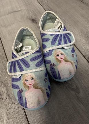 Капці дитячі disney, 28 розмір, устілка 18 см, на широку ніжку блакитні з ельзою
