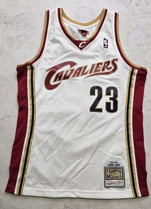 Баскетбольна майка mitchell & ness lebron james #23 cleveland cavaliers jersey