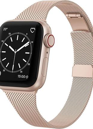 Ремешок для apple watch edimens 41 мм 40 мм 38 мм металлический тонкий золотой уценка