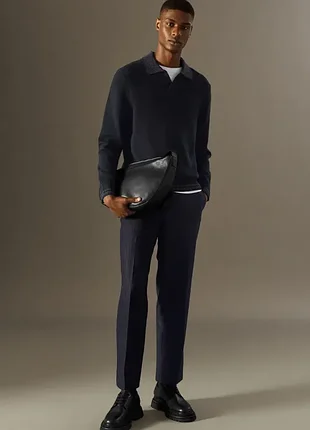 Брюки мужские cos cropped pinstriped wool trousers / 52