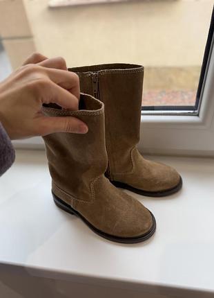 Чоботи дитячі zara замшеві коричневі