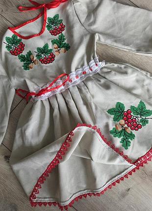 Сукня-вишиванка для дівчинки з вишивкою калини