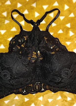 Бюстгалтер топ мереживний на поролоні, пуш ап, pink victorias secret 80b (75c/d, 80a)