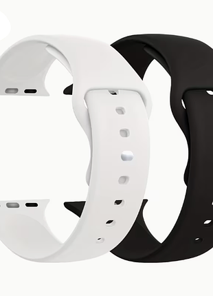 Набор из 2 силиконовых ремешков для часов apple watch 44 мм/45 мм/46 мм уценка