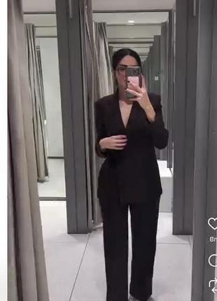 Жіночий брючний костюм zara коричневий