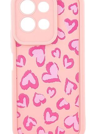 Чехол shock case print для телефона xiaomi redmi 17 бампер силиконовый розовый с рисунком сердца