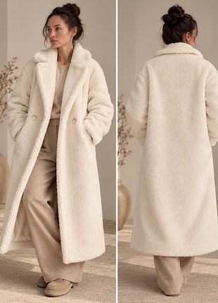 Шуба жіноча monro store teddy молочна xs-m