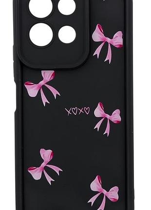 Чехол shock case print для телефона xiaomi redmi 17 бампер силиконовый черный с рисунком бантики